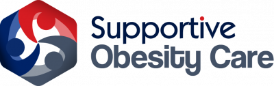 A logo showing three hands touching and the text, "Supportive Obesity Care"